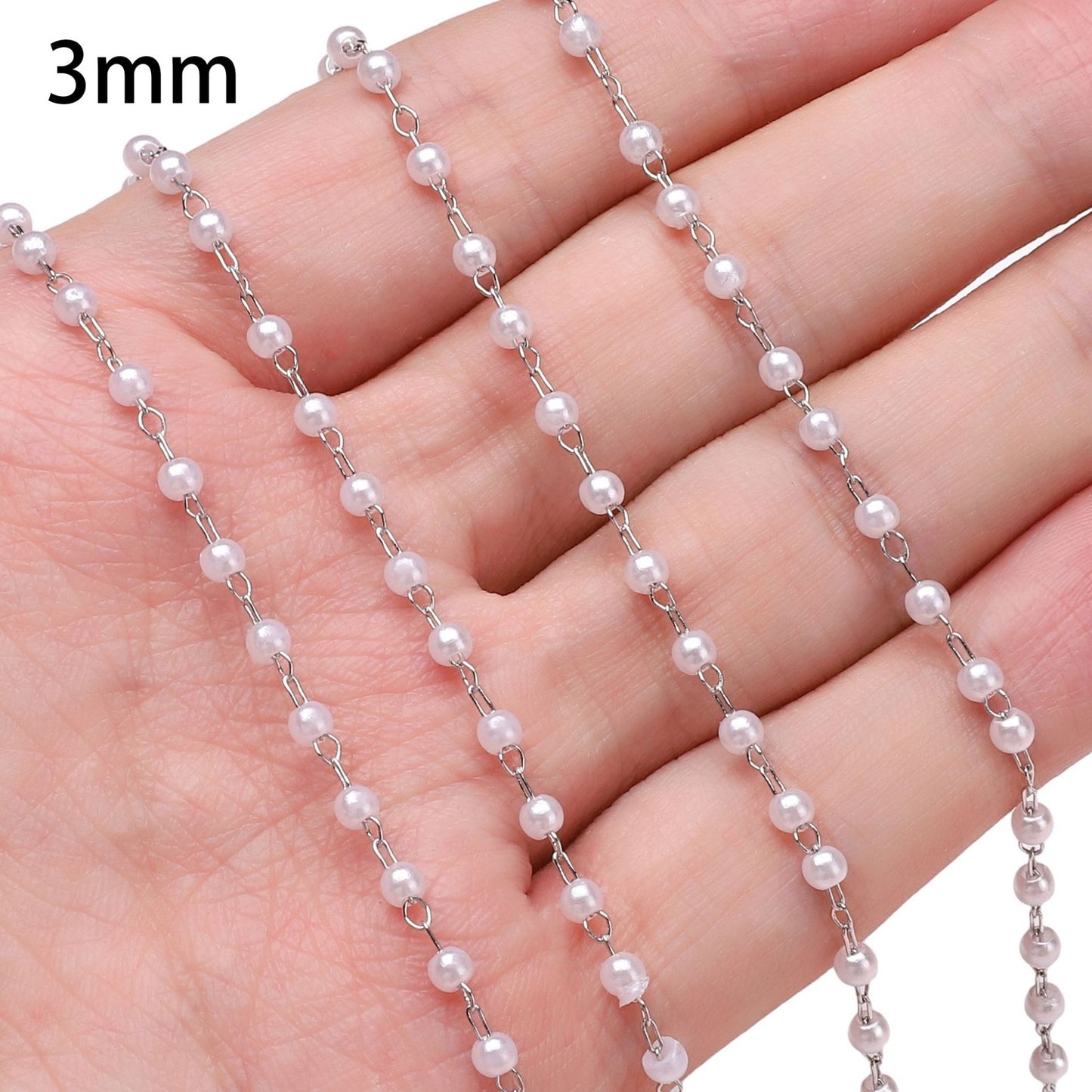 50cm ABS Pearl Copper Chain Jewlery Making Supplies