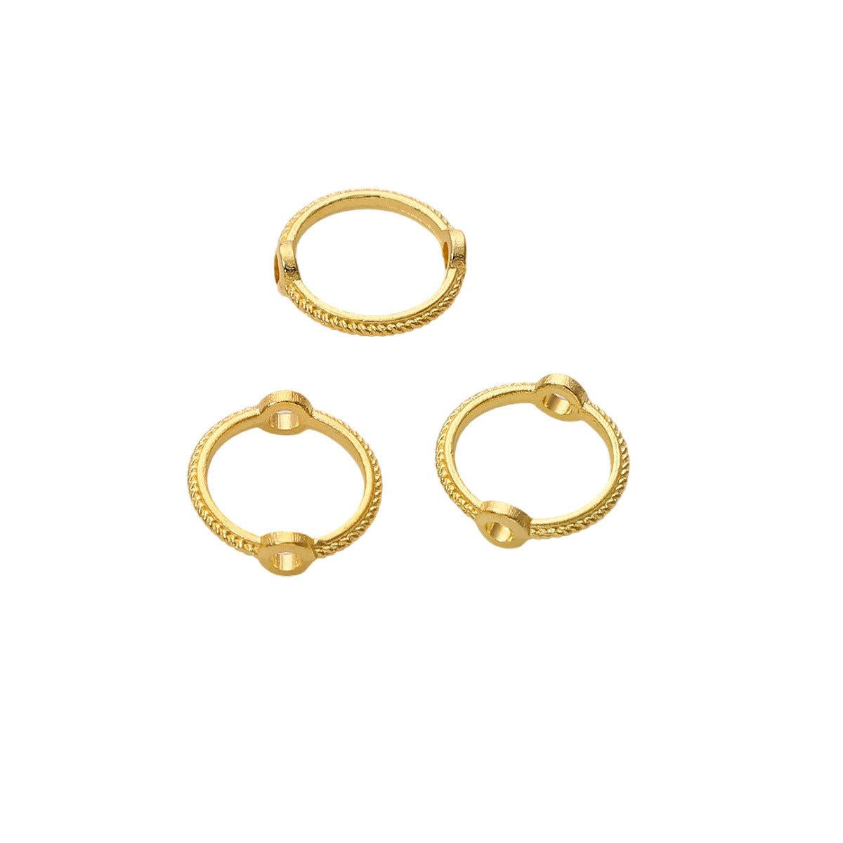 Alloy Color-Retaining Double-Hole Round Bead Bag Bead Ring DIY