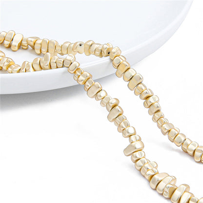 Irregular shaped gravel beads electroplated gold loose beads