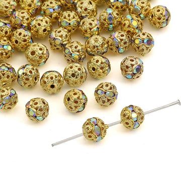 Copper Diamond Spacer Beads Washer Beads Bracelet Making Supplies