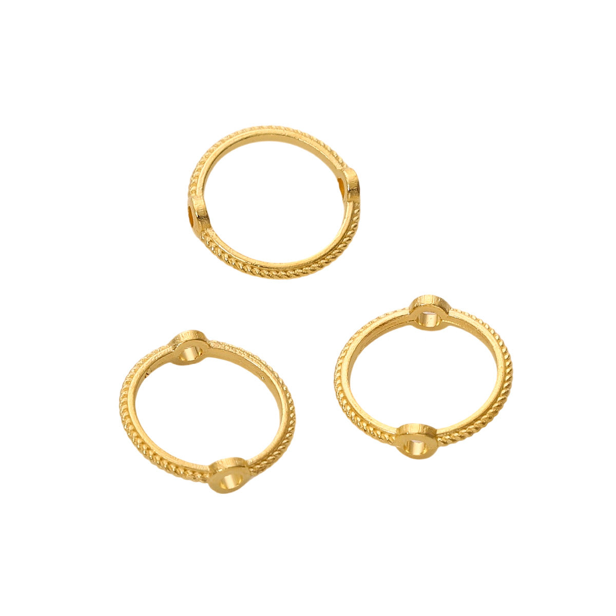 Alloy Color-Retaining Double-Hole Round Bead Bag Bead Ring DIY