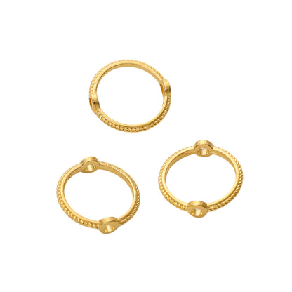 Alloy Color-Retaining Double-Hole Round Bead Bag Bead Ring DIY