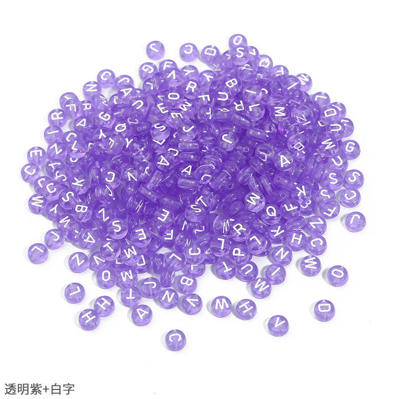 Transparent acrylic letter beads