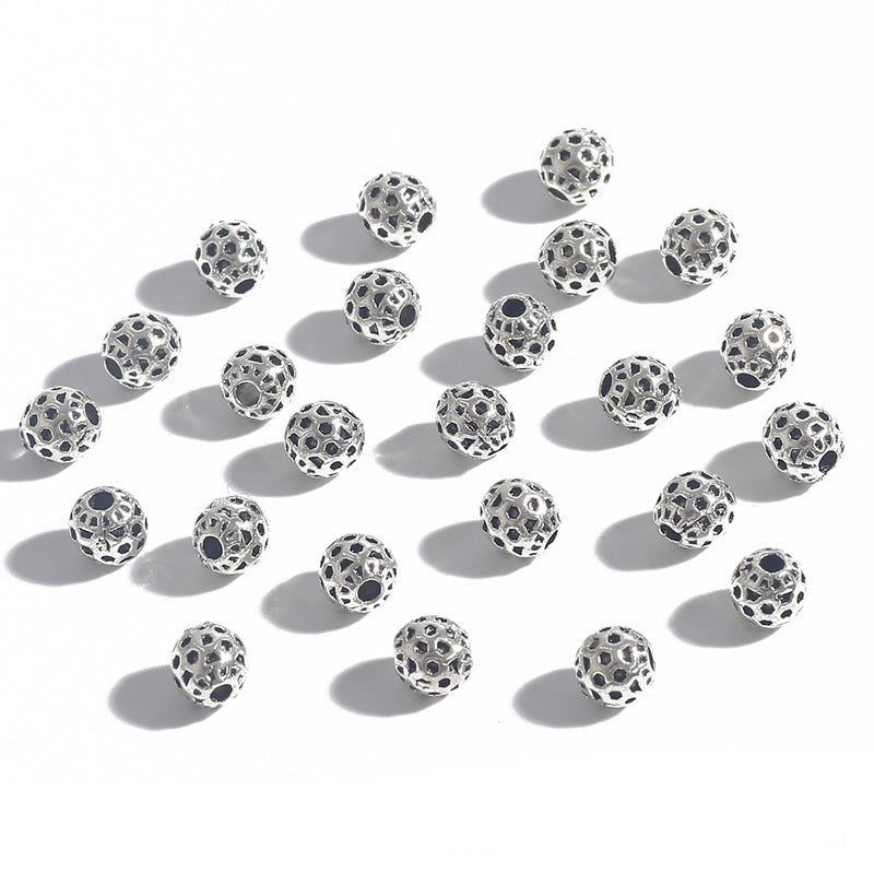 DIY Alloy Hollow Bead Components (Antique Silver Plated)