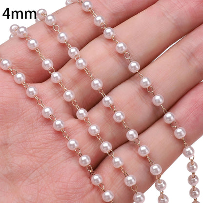 50cm ABS Pearl Copper Chain Jewlery Making Supplies