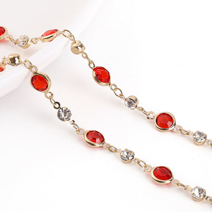 Pure Copper Color-Preserving Edging Glass Diamond Chain DIY