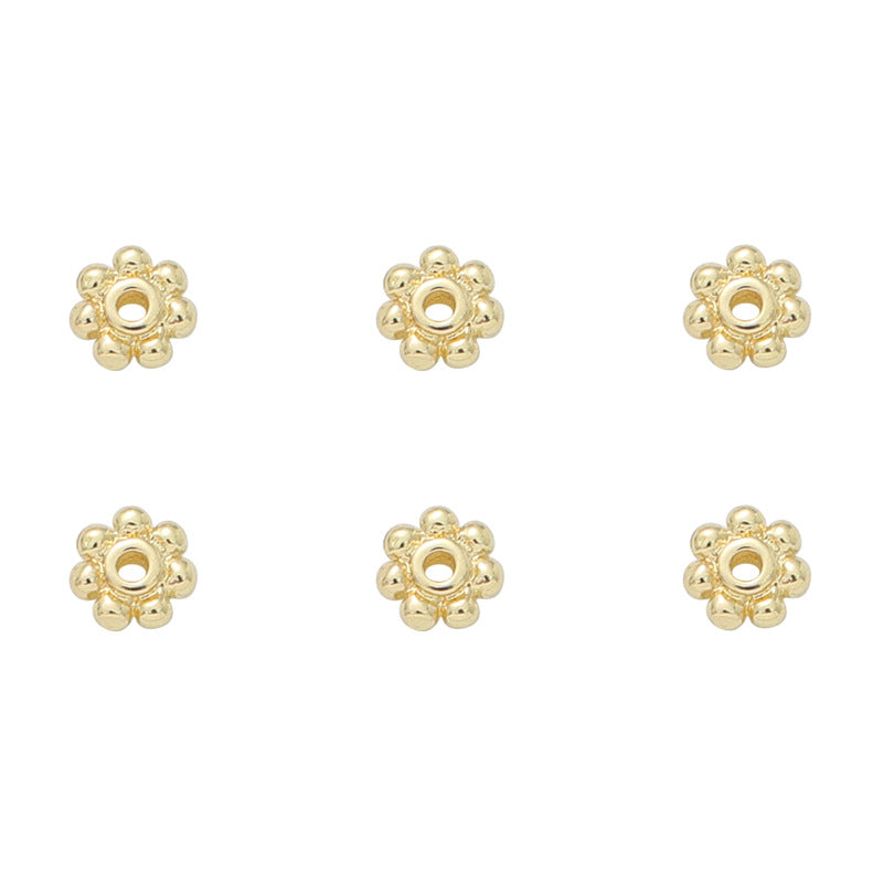 14K Gold-Plated Snowflake Spacer Beads