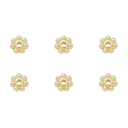 14K Gold-Plated Snowflake Spacer Beads