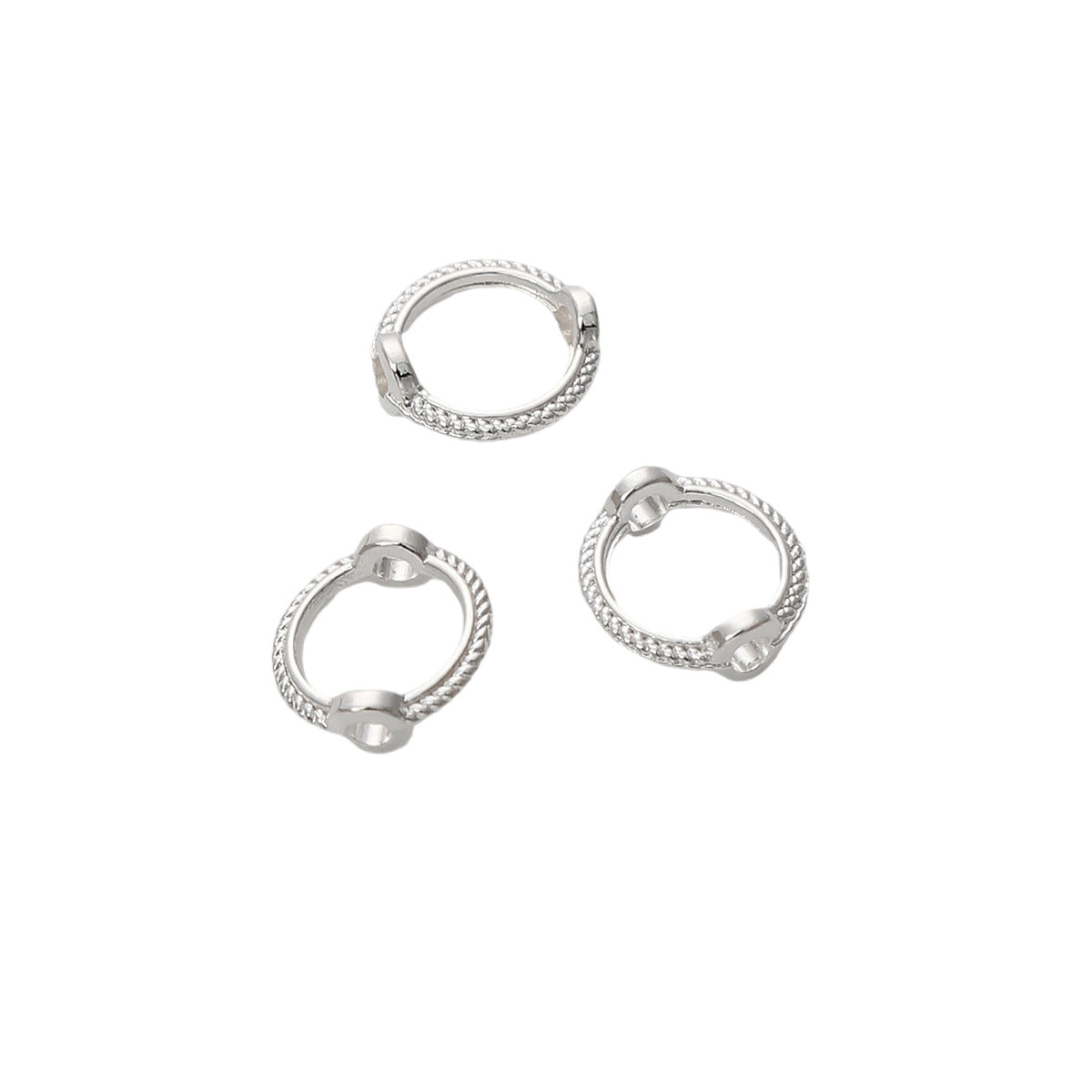 Alloy Color-Retaining Double-Hole Round Bead Bag Bead Ring DIY