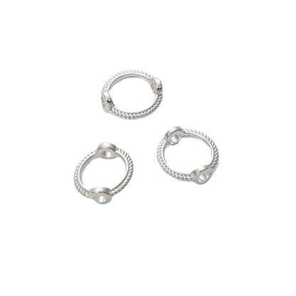 Alloy Color-Retaining Double-Hole Round Bead Bag Bead Ring DIY