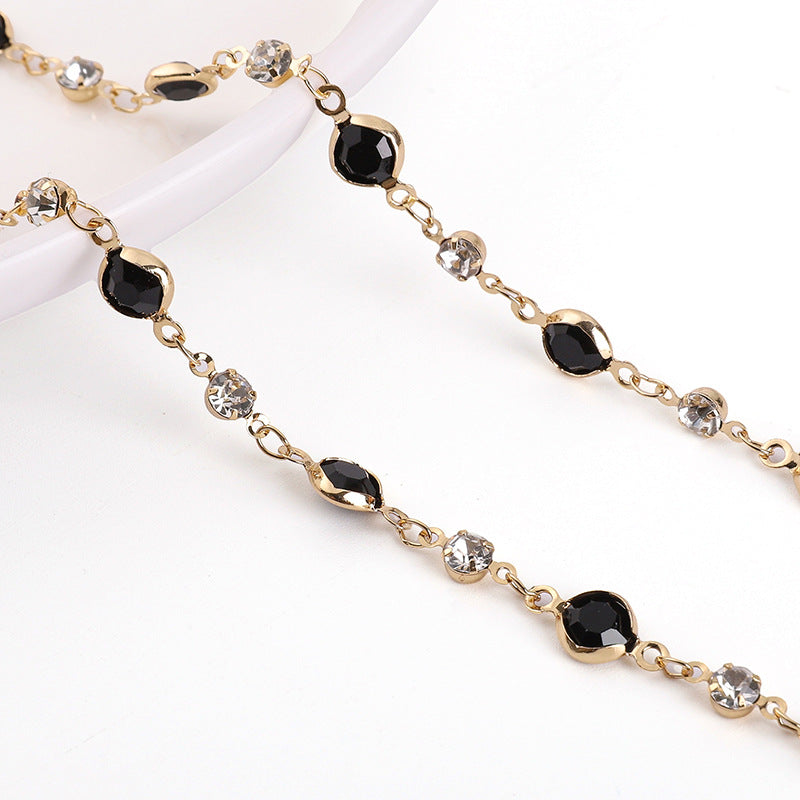 Pure Copper Color-Preserving Edging Glass Diamond Chain DIY