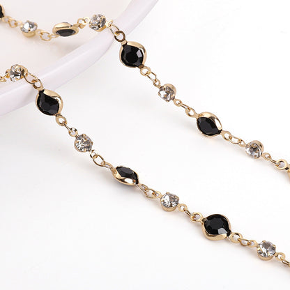 Pure Copper Color-Preserving Edging Glass Diamond Chain DIY