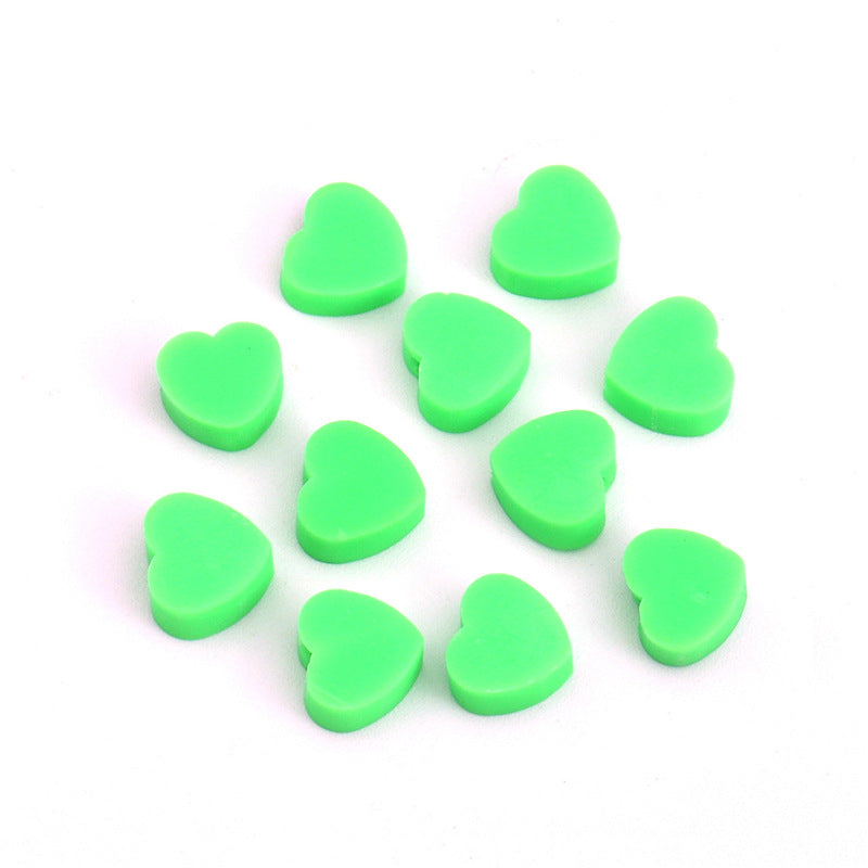 Solid Color Heart-Shaped Polymer Clay Beads DIY Beading Kit