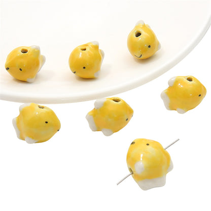 Small Fish Hand-Painted Ceramic Beads