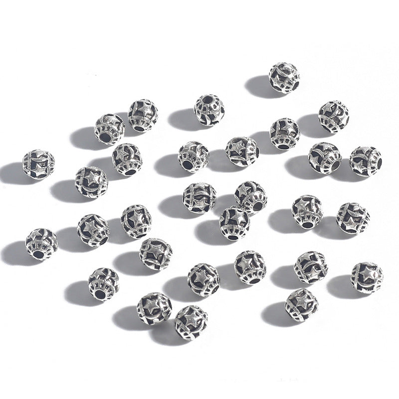 DIY Alloy Hollow Bead Components (Antique Silver Plated)