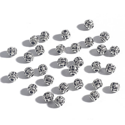 DIY Alloy Hollow Bead Components (Antique Silver Plated)