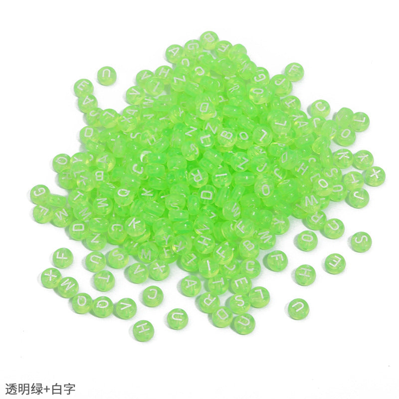 Transparent acrylic letter beads