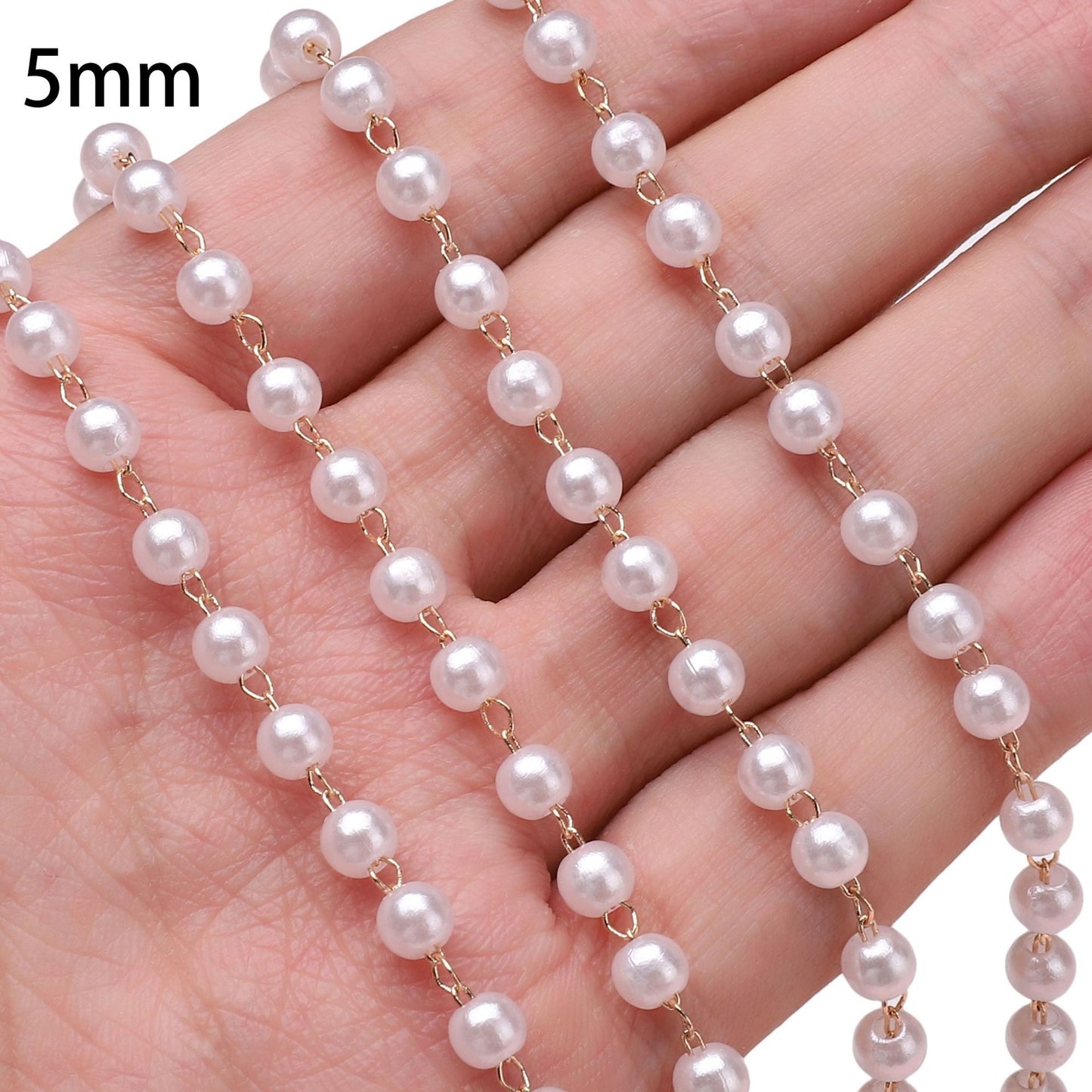 50cm ABS Pearl Copper Chain Jewlery Making Supplies