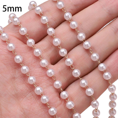50cm ABS Pearl Copper Chain Jewlery Making Supplies