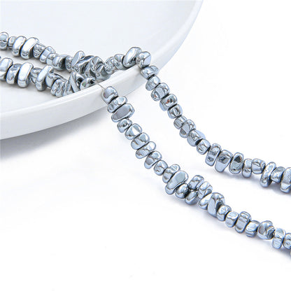 Irregular shaped gravel beads electroplated gold loose beads