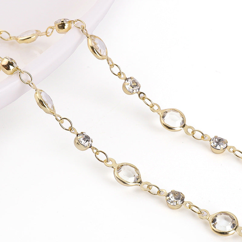 Pure Copper Color-Preserving Edging Glass Diamond Chain DIY