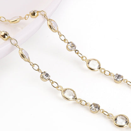 Pure Copper Color-Preserving Edging Glass Diamond Chain DIY