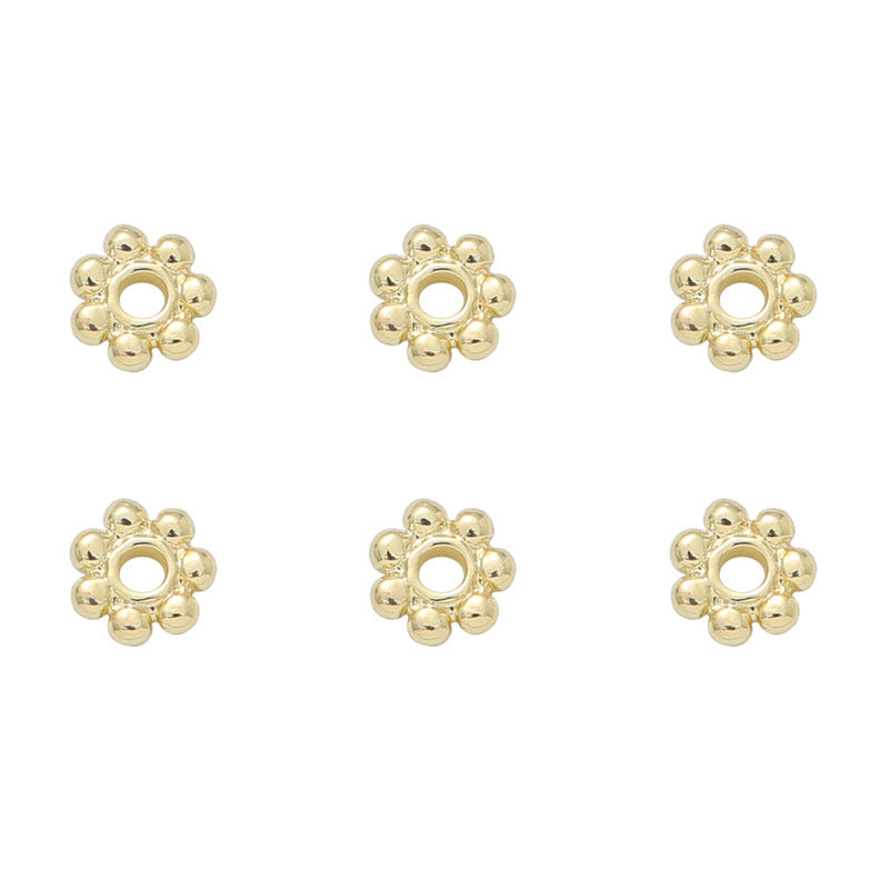 14K Gold-Plated Snowflake Spacer Beads