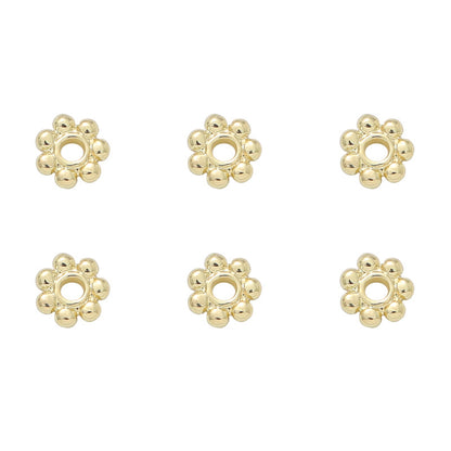 14K Gold-Plated Snowflake Spacer Beads