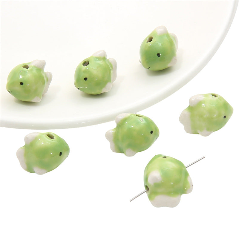 Small Fish Hand-Painted Ceramic Beads
