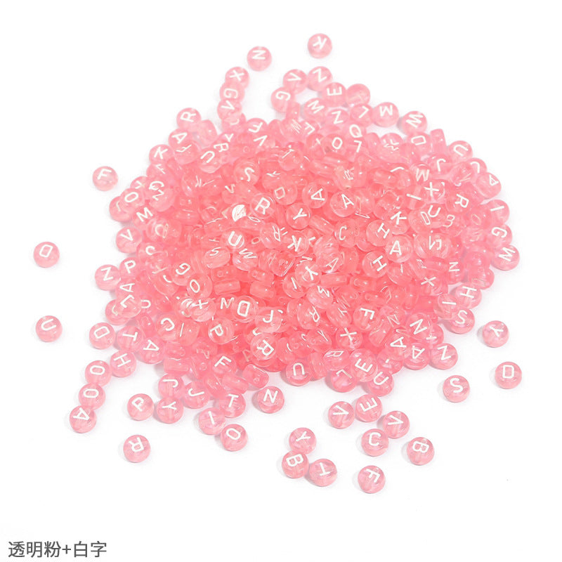 Transparent acrylic letter beads