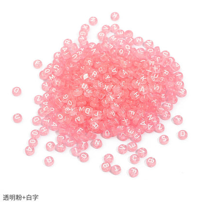 Transparent acrylic letter beads