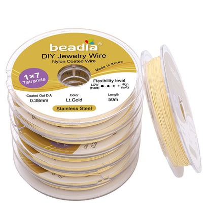 Stainless Steel Gold-Colored Flexible Wire for Jewelry Making