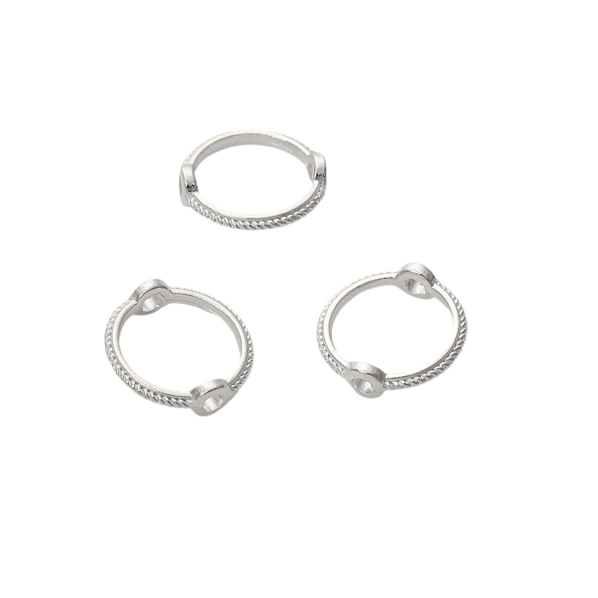 Alloy Color-Retaining Double-Hole Round Bead Bag Bead Ring DIY