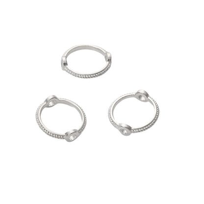 Alloy Color-Retaining Double-Hole Round Bead Bag Bead Ring DIY