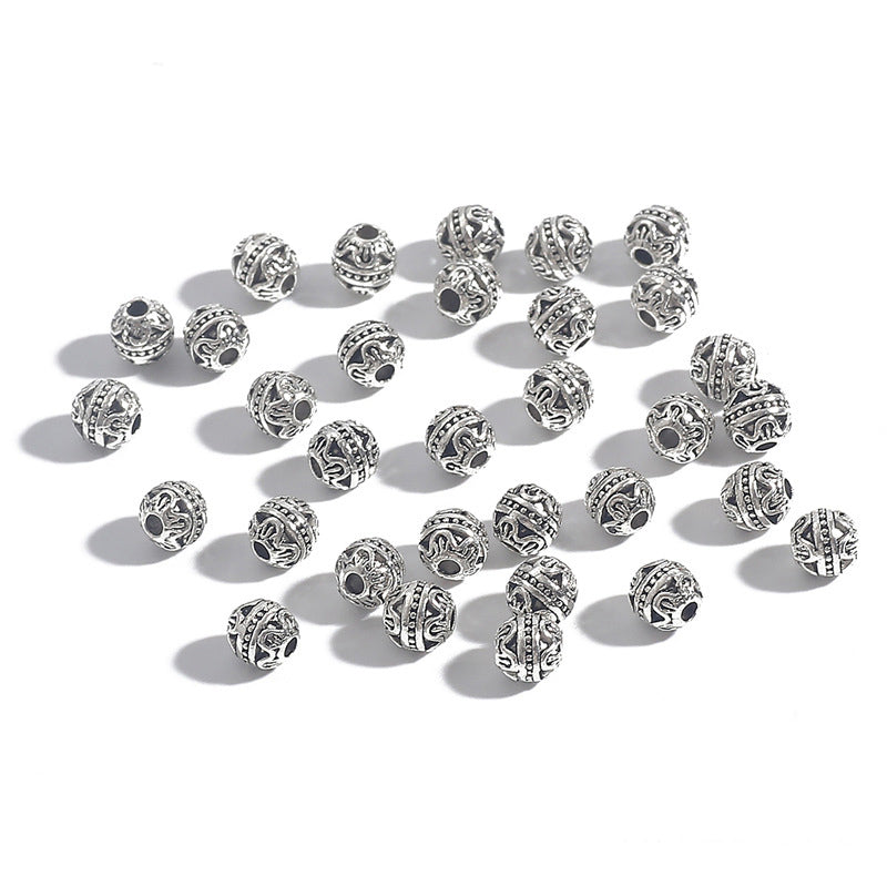 DIY Alloy Hollow Bead Components (Antique Silver Plated)