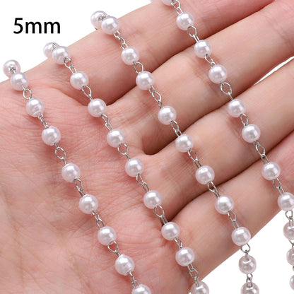 50cm ABS Pearl Copper Chain Jewlery Making Supplies