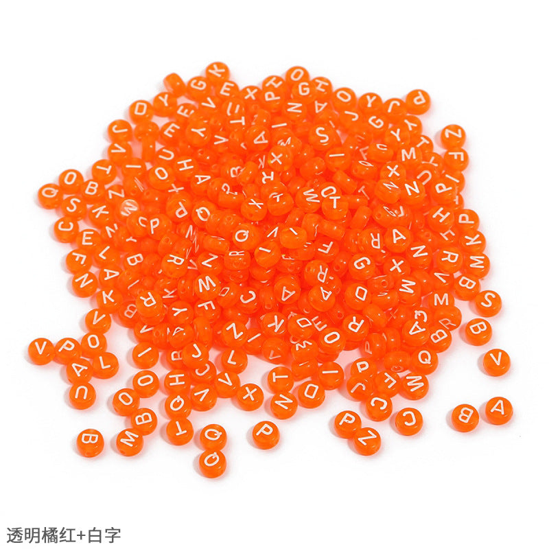 Transparent acrylic letter beads