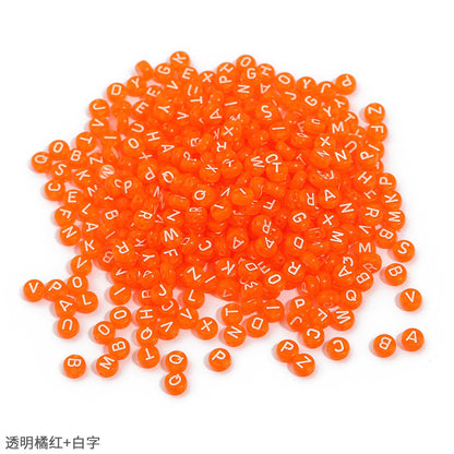 Transparent acrylic letter beads