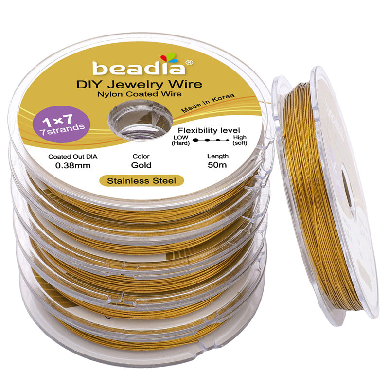 Stainless Steel Gold-Colored Flexible Wire for Jewelry Making