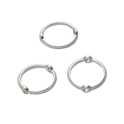 Alloy Color-Retaining Double-Hole Round Bead Bag Bead Ring DIY