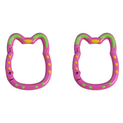Double-Sided Enamel Lucky Cat Keychain (28×35mm)