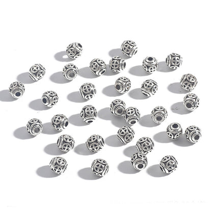 DIY Alloy Hollow Bead Components (Antique Silver Plated)