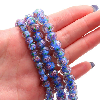 Faceted glass wheel beads