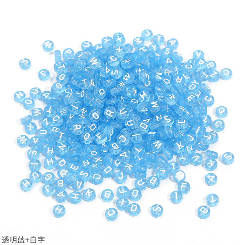 Transparent acrylic letter beads