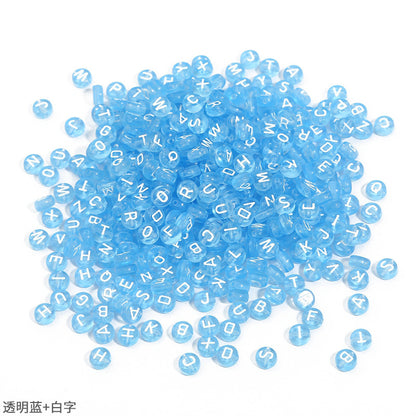 Transparent acrylic letter beads