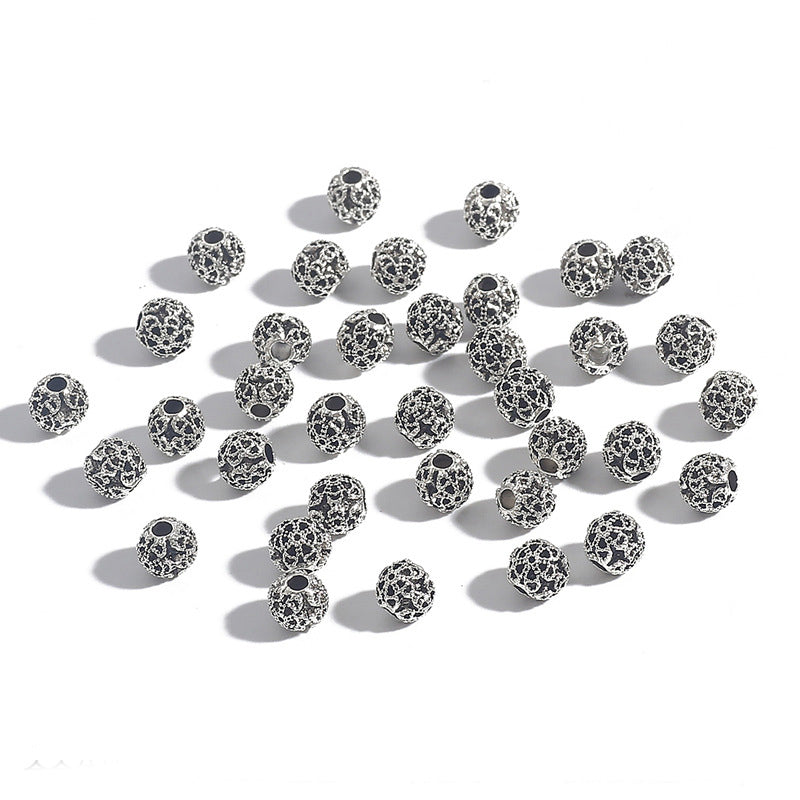 DIY Alloy Hollow Bead Components (Antique Silver Plated)