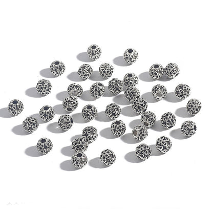 DIY Alloy Hollow Bead Components (Antique Silver Plated)