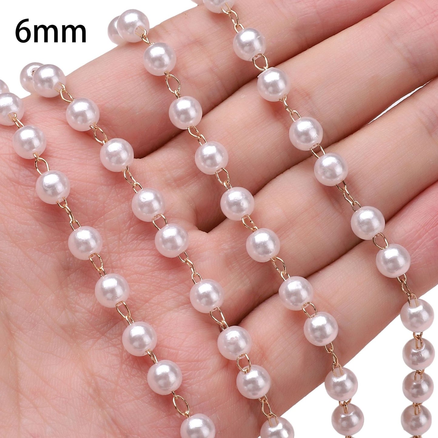 50cm ABS Pearl Copper Chain Jewlery Making Supplies