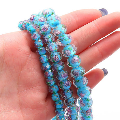 Faceted glass wheel beads