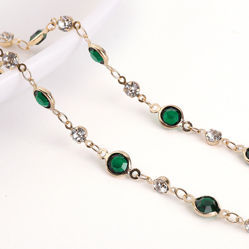 Pure Copper Color-Preserving Edging Glass Diamond Chain DIY